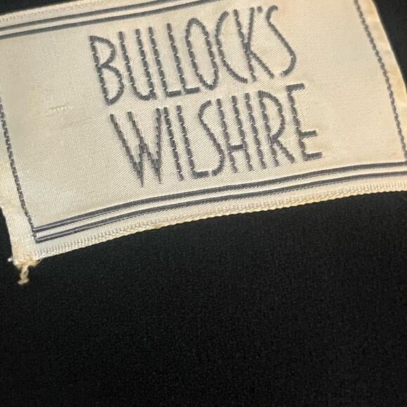 Vtg Black Modest Ladylike 3D Rose Feminine Minimalist Whimigoth Midi Dress M - Picture 6 of 6